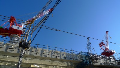 京急蒲田駅の工事の様子(2009年1月2日)