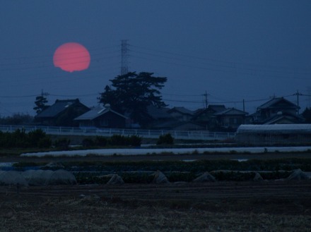 養気院（鍼灸院）から見た夕日