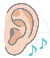耳のイラスト_音符付