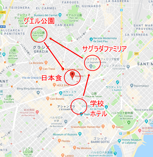 バルセロナの地図