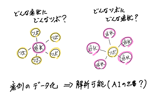 症例のデータ化（ツボと症状）