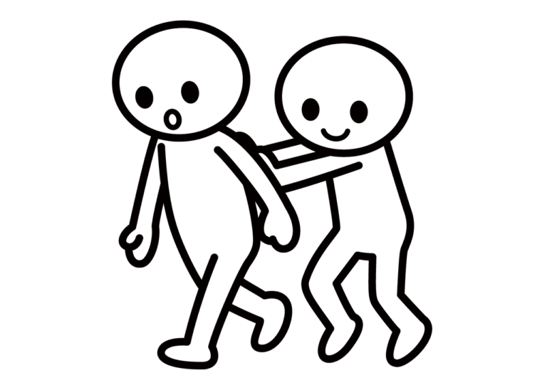 背中を押される