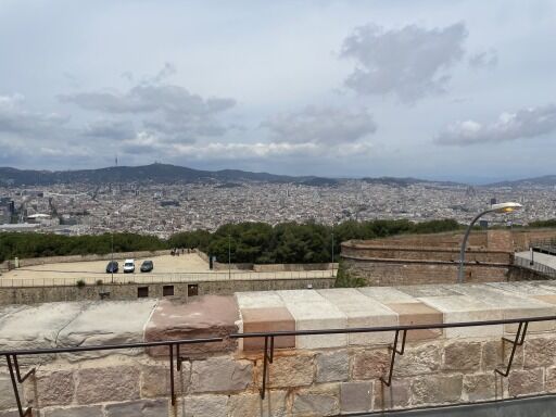 モンジュイック城から眺めるバルセロナの市街
