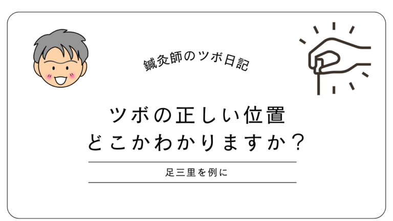 ツボの正しい位置わかりますか?(足三里を例に)